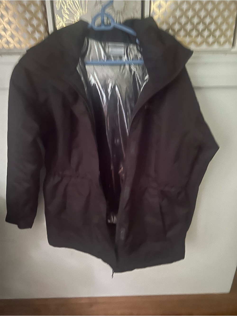 Columbia Women's Black Hooded Utility Anorak Jacket Omni Heat Lining